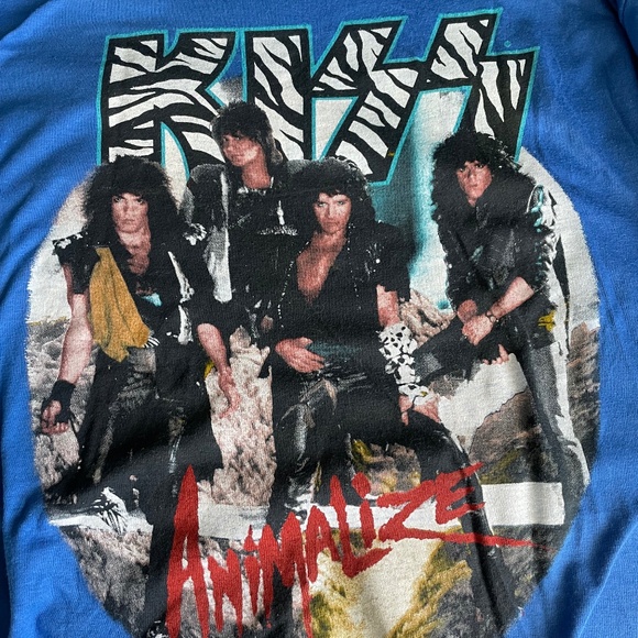Kiss 80’s Animalize Rock band long sleeve T shirt - Picture 1 of 4